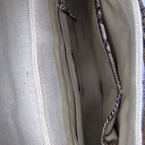 Talbots canvas and faux snakeskin handbag - Picture 6 of 6